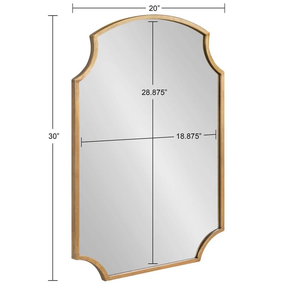 Carlow Antique Gold Scalloped Corner 20x30 Wall Mirror