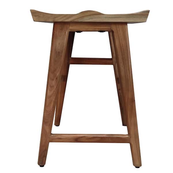 THE URBAN PORT Tisa Natural Brown Acacia Wood Backless Counter