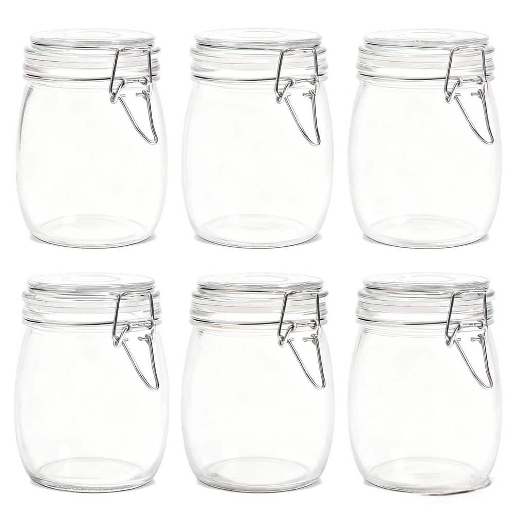 その他 jar Numhew 25 oz. Set of 6 Airtight Glass Jars with Clear Preserving