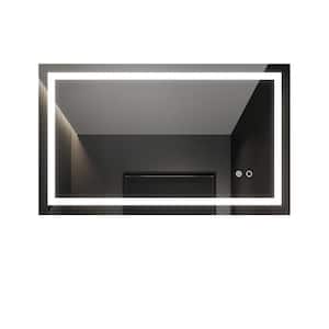 40 in. W x 24 in. H Rectangular Frameless Anti-Fog LED Light Wall Mounted Bathroom Vanity Mirror with Touch Button