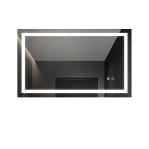 40 in. W x 24 in. H Rectangular Frameless Anti-Fog Dimmer High Lumen Wall Mounted Bathroom Vanity Mirror in White