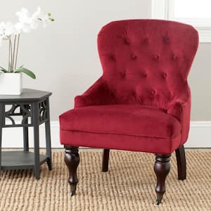 Falcon Red Velvet/Java Cotton Velvet Arm Chair