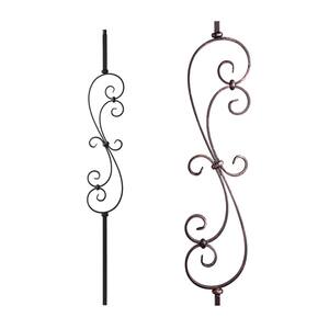 Oil Rubbed Bronze 34.1.25-T Mega Large Spiral Scroll Hollow Iron Baluster for Staircase Remodel