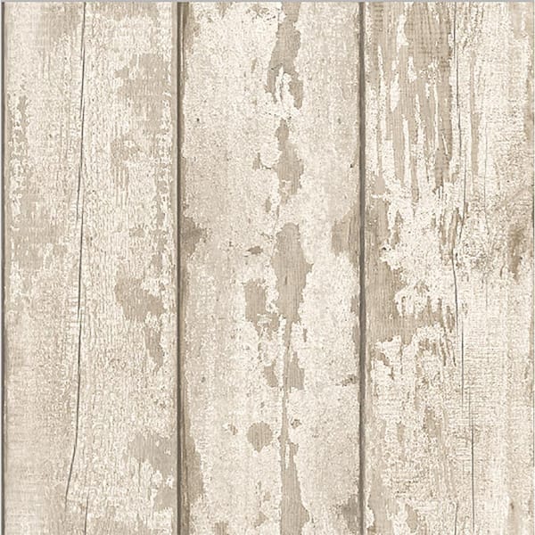 Arthouse White Washed Wood Paper Non-Pasted Wallpaper Roll (Covers 57 Sq. Ft.)