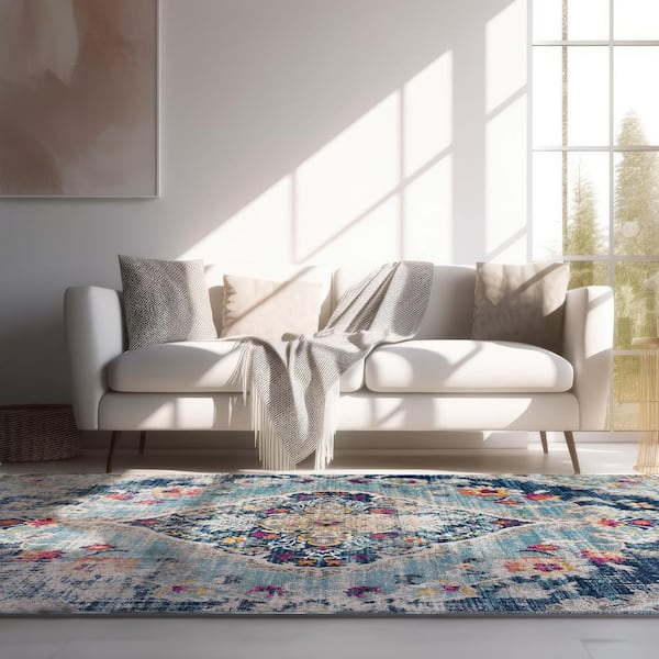 アクセサリー Russet Burbank Burger Rug (light blue) Rorkes Brick Blue Traditional 5x7 Rug | 165-R2552-57 | AFW.com