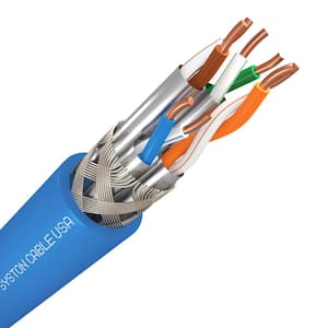 50 ft. Blue 22 AWG Solid Copper Cat8 SySPEED Premium Plus S/FTP Bulk Ethernet Cable (4-Pair)