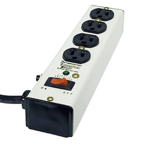 6 ft. 4-Outlet Surge Protector Strip Computer Grade with Lighted On/Off Switch, White