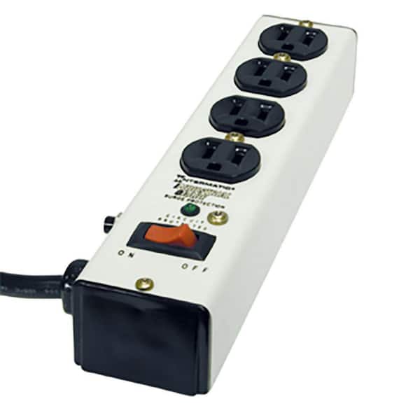 Intermatic 6 ft. 4-Outlet Surge Protector Strip Computer Grade with Lighted On/Off Switch, White