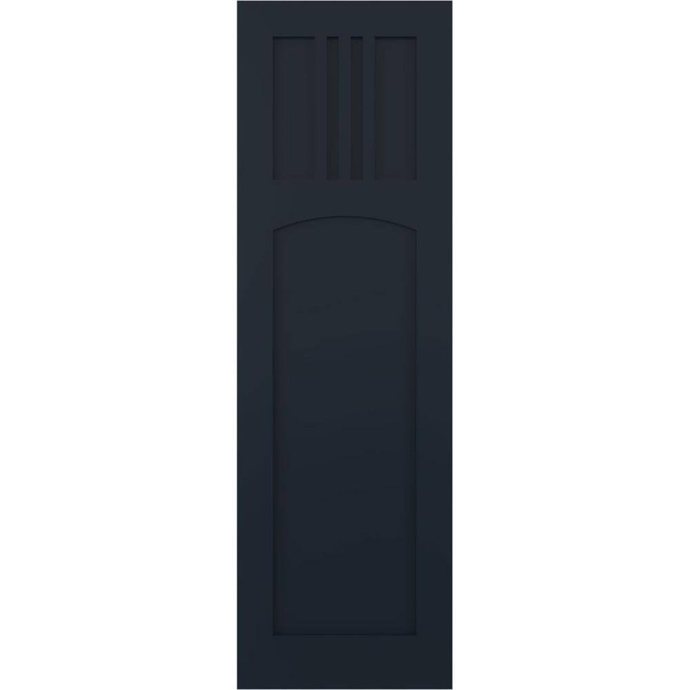 15 in. x 75 in. PVC True Fit San Miguel Mission Style Fixed Mount Flat Panel Shutters Pair in Starless Night Blue price history on PriceWatchPro