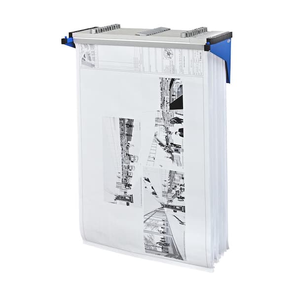 AdirOffice Hanging Blueprint Clamp Holder 30 Silver Aluminum 12/Pack