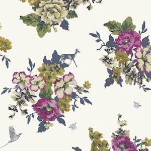 Joules Floral Creme Matte Non Woven Removable Paste The Wall Wallpaper Sample