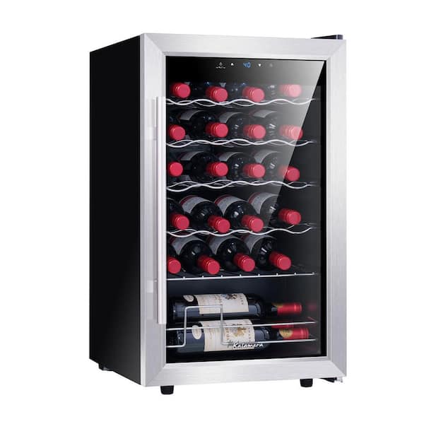 Kalamera Single Zone 24-Bottle Free Standing Compressor Wine Cooler with Glass Door