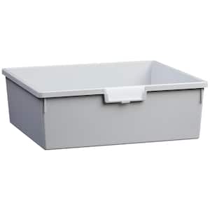 8 Gal. 6 in. Wide Line Double Depth Storage Tote in Light Gray