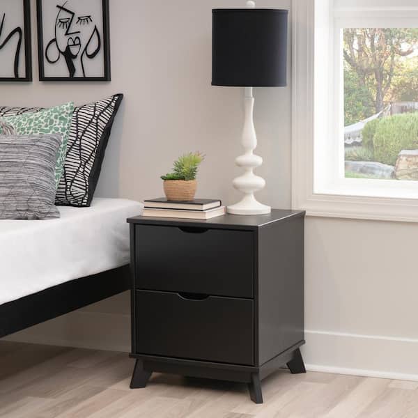 Linon Home Decor Pheba Black 2-Drawer Nightstand