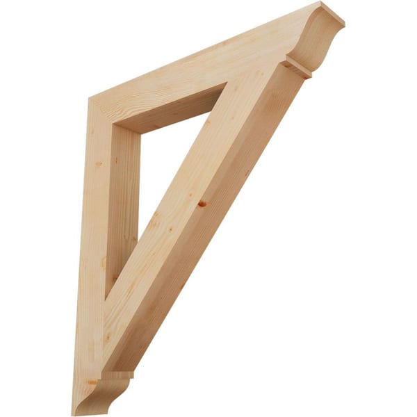 Ekena Millwork 5.5 in. x 48 in. x 42 in. Douglas Fir Traditional Smooth Bracket