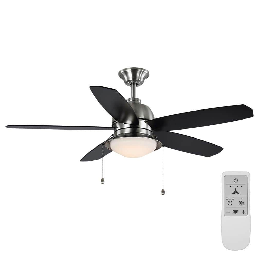 Home Decorators Collection Ackerly 52 in. Integrated LED Brushed Nickel