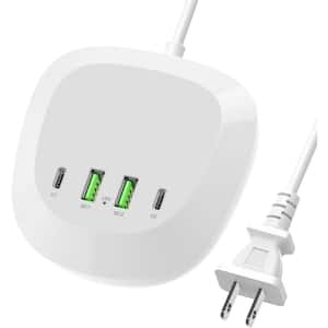 USB C Charging Station Hub Charger,2 USB-C(20W) Ports & 2 QC3.0 Ports for iPhone, iPad, AirPod, Smart Phone Multi Device