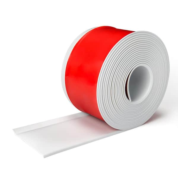 White 0.08 in. D x 4 in. W x 20 ft. L Finished PVC Baseboard Flexible Moulding Trim, Peel and Stick Vinyl Wall Base Trim