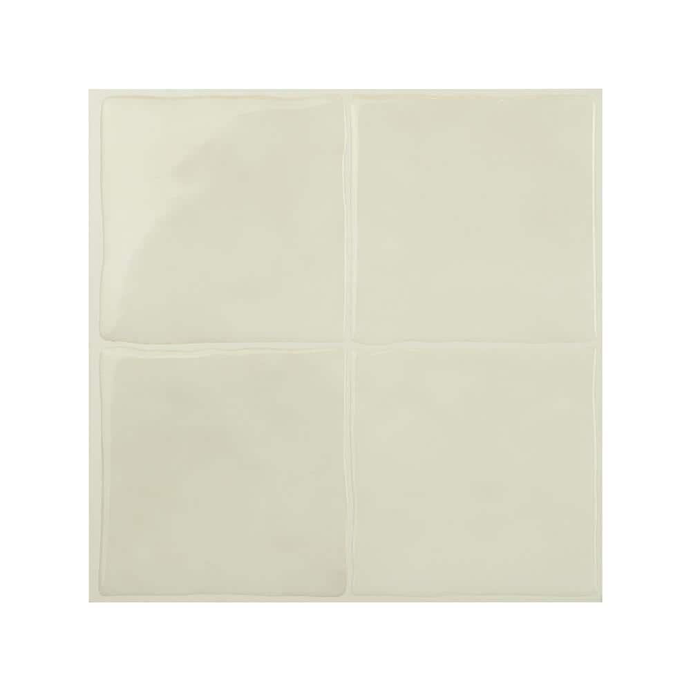smart tiles Square Veldon 22.29 in x 8.23 in White Peel and Stick  Decorative Kitchen and Bathroom Wall Tile Backsplash (2-Pack) SM1209G-02-QG  - The Home Depot