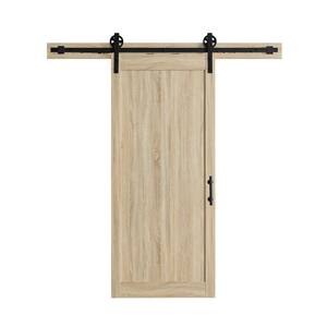 Cooper 36 in. x 84 in. French Oak Wood Sliding Barn Door in Textured with Soft Close Hardware Kit