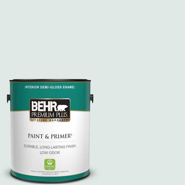 BEHR PREMIUM PLUS 1 gal. #PPU13-17 Fresh Day Semi-Gloss Enamel Low Odor Interior Paint & Primer