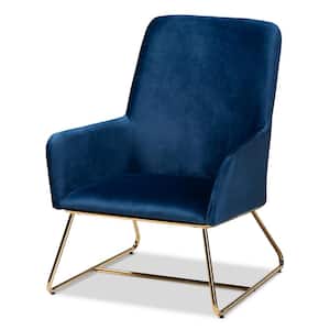 Sennet Navy Blue Velvet Armchair