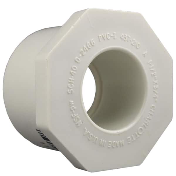 Charlotte Pipe 1-1/2 in. x 1/2 in. PVC Schedule 40 Reducer Bushing Fitting