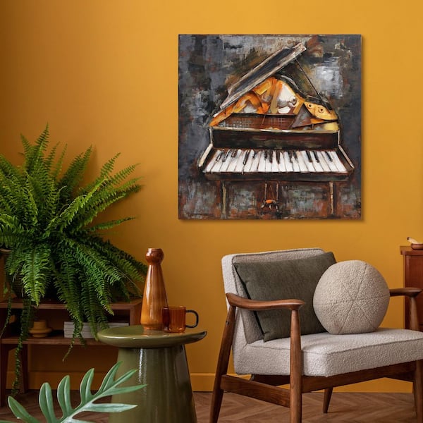 32 in. x 32 in. "Magic Key" Mixed Media Iron Hand Painted Dimensional Wall Art