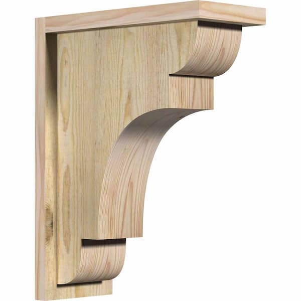 Ekena Millwork 6 in. x 14 in. x 18 in. Douglas Fir New Brighton Rough Sawn Corbel with Backplate