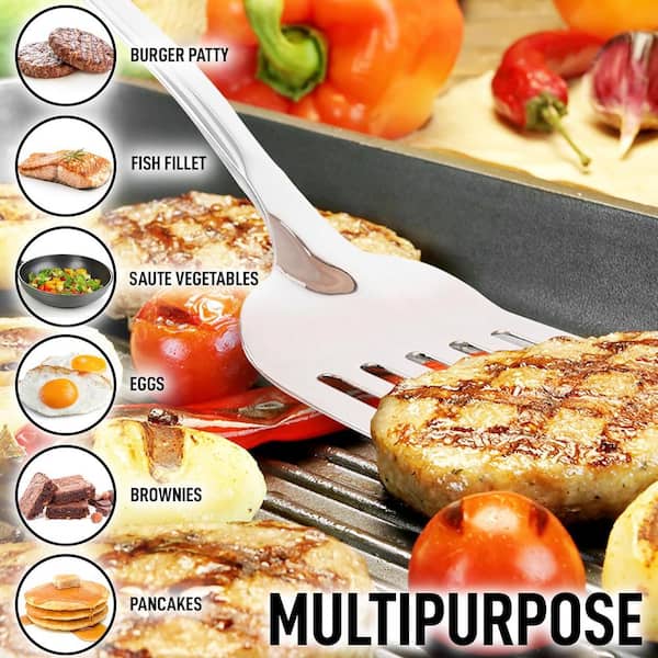 Zulay Kitchen 14 in Slotted Turner Stainless Steel Metal Spatula  Z-STNLSS-STL-SLTTD-TRNR - The Home Depot