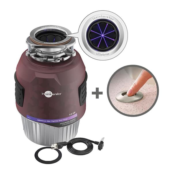 Evolution 1500 LEDefense W/C, 1 HP Continuous Feed Garbage Disposal with EZ Connect Power Cord and Dual Outlet Switch