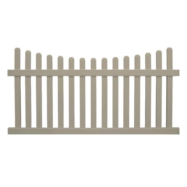 Weatherables Ellington 4 ft. H x 6 ft. W Khaki Vinyl Picket Fence Panel Kit