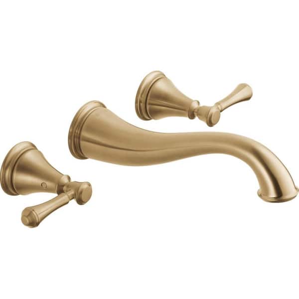 Cassidy Gold 2-Handle Wall Mount Bathroom Faucet Trim Kit in Champagne Bronze [Valve Not Included]