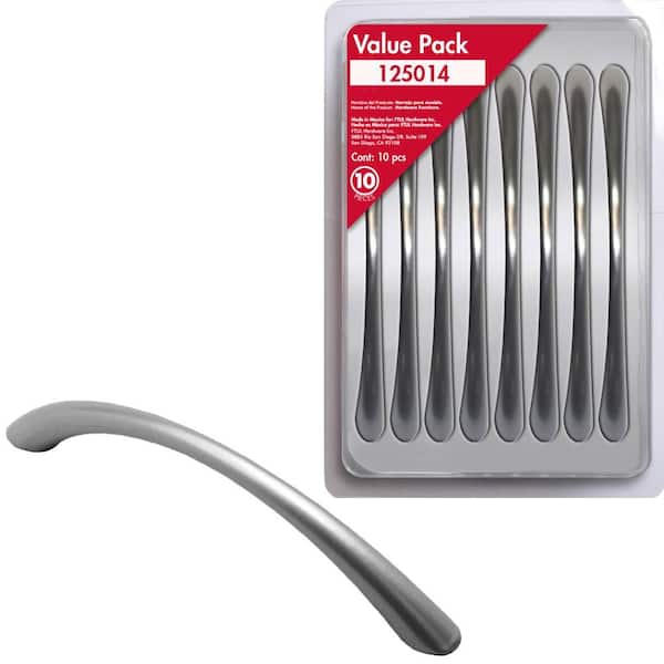 Rish 3.78 in. Satin Nickel Cabinet Center-to-Center Pull (10-Pack)-DISCONTINUED
