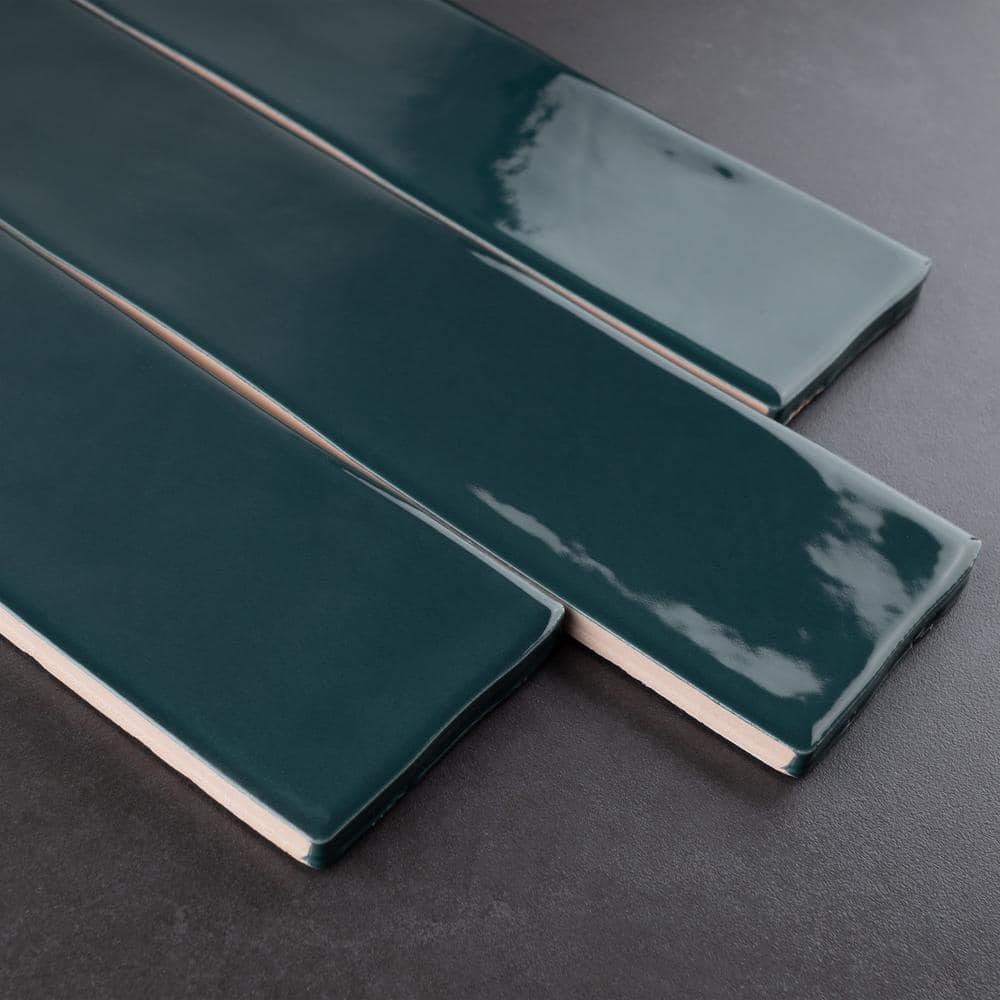 Petroleo Blue Ceramic Subway Wall Tile 3 x 12 Inch