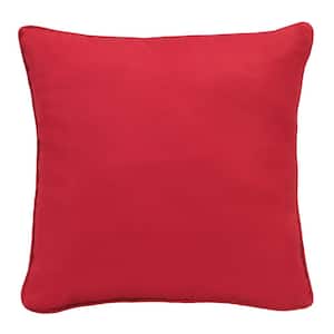 Ruby Red 24 in. x 24 in. Large Square Outdoor Reversible Throw Pillow in Solid Red