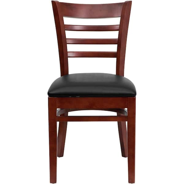 Carnegy Avenue Black Vinyl Seat/Mahogany Wood Frame Restaurant