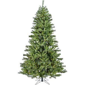 7.5 ft. Norway Pine Artificial Christmas Tree w/ Clear LED String Lights, High Quality PVC, Flame Retardant