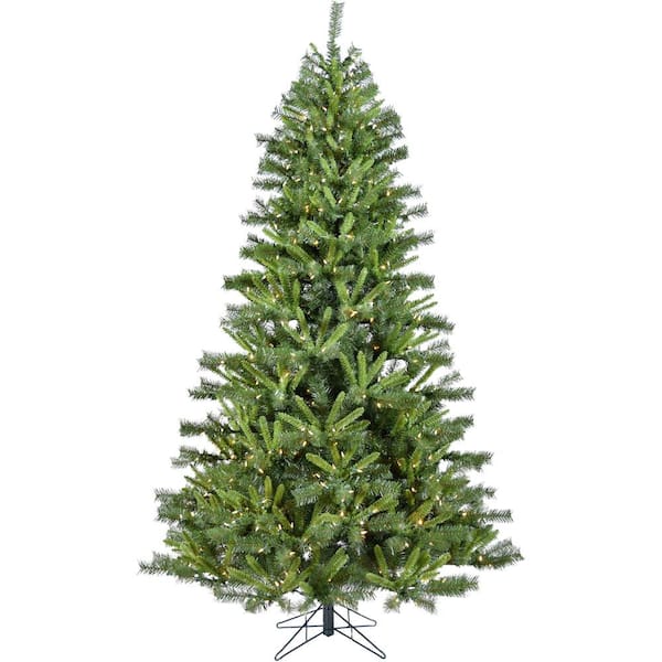Christmas Time 7.5 ft. Norway Pine Artificial Christmas Tree w/ Clear LED String Lights, High Quality PVC, Flame Retardant