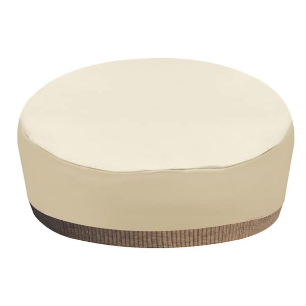 YIYIBYUS 90 in. x 85 in. x 33 in. Creamy-white Waterproof Round Canopy Sofa Bed Cover Patio Furniture Set Cover