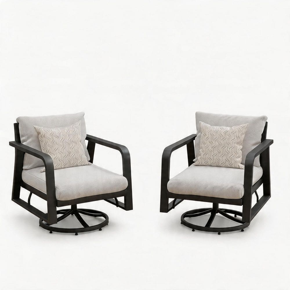 VAMOP Coated Aluminum Frame 360° Swivel Rocking Outdoor Lounge