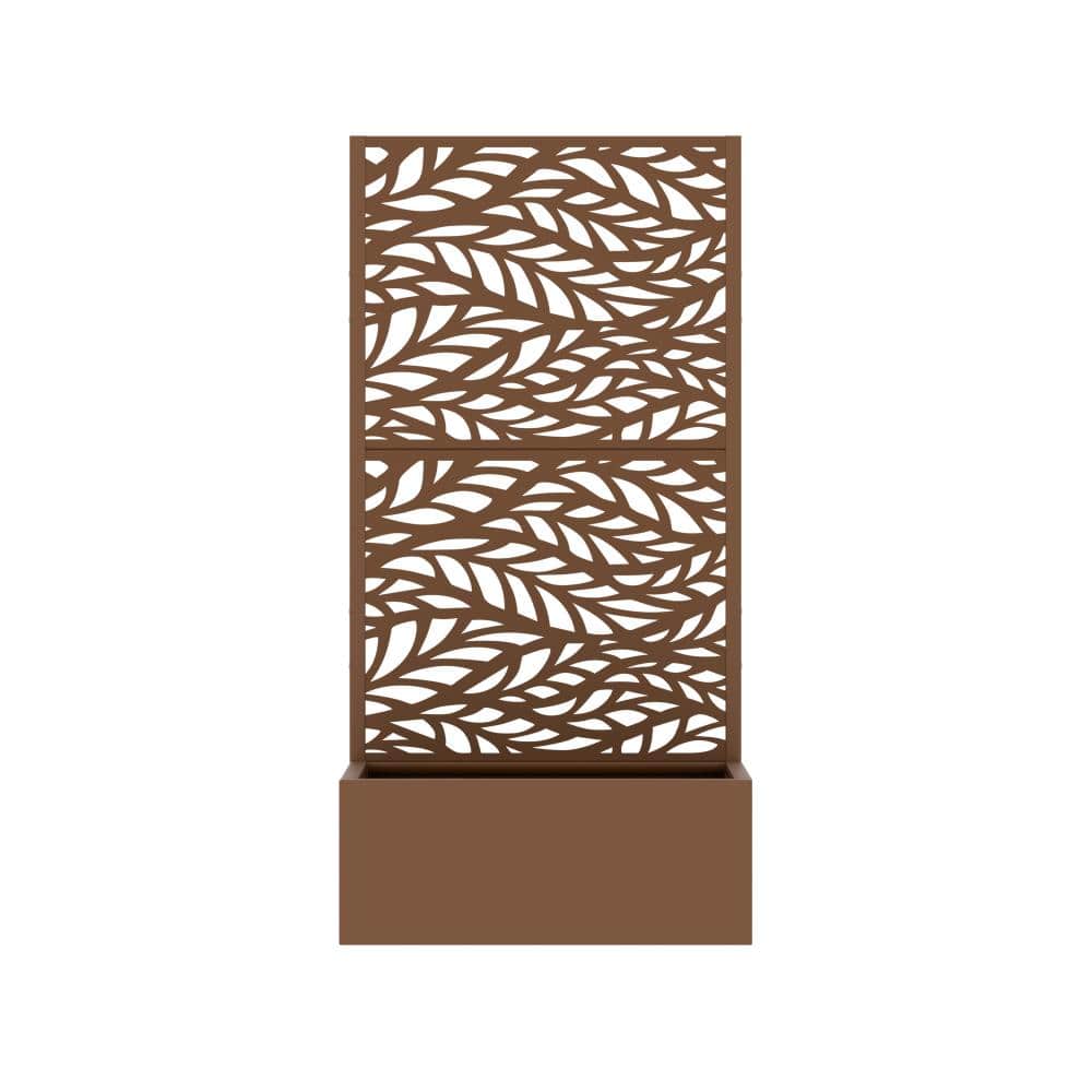 30 in. L x 12 in. W x 59 in. H Brown Square Outdoor Iron Bed with Ornate Leaf Pattern Trellis (1-Pack) price history on PriceWatchPro