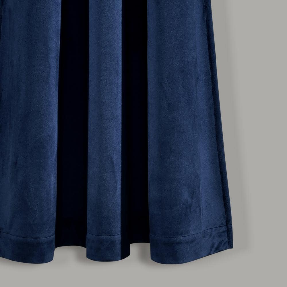 Navy Velvet Blackout Grommet Window Curtain Panels