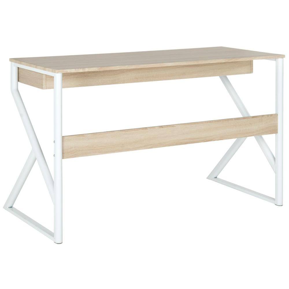 Bryant 47" White and Natural Wood Home Office Desk