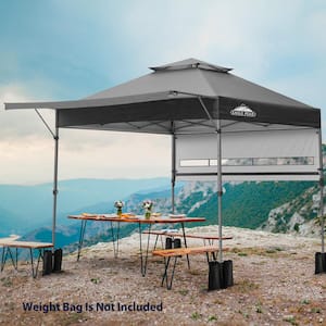 17 ft. x 10 ft. Pop Up Gazebo Canopy Tent with Adjustable Dual Half Awnings