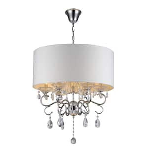 Camilla 6-Light Chrome Crystal Chandelier with Fabric Shade