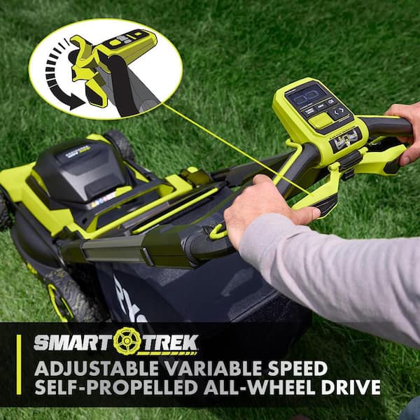 RYOBI 40V HP 21 in. Brushless Cordless Cross Cut Self-Propelled RYOBI 40V HP 21 in. Brushless Cordless Cross Cut Self-Propelled