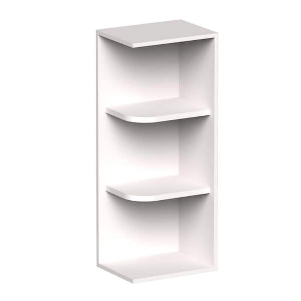 12 in. W x 9 in. D x 30 in. H Ready to Assemble Solid Wood Shaker Wall Shelves Kitchen Cabinet in White With 4 shelves