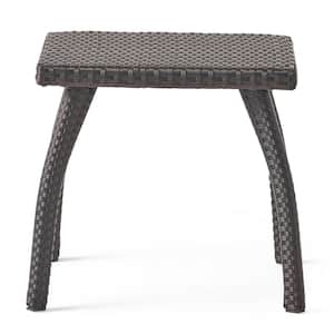 Outdoor PE Wicker Side Table Suitable for Garden Terrace Backyard Can Be Matched with Any Brown