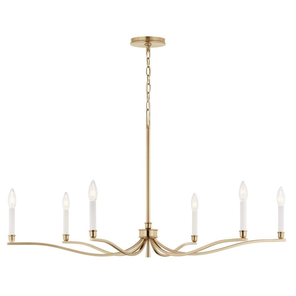 Champagne Bronze 6-Light Candle Style Chandelier